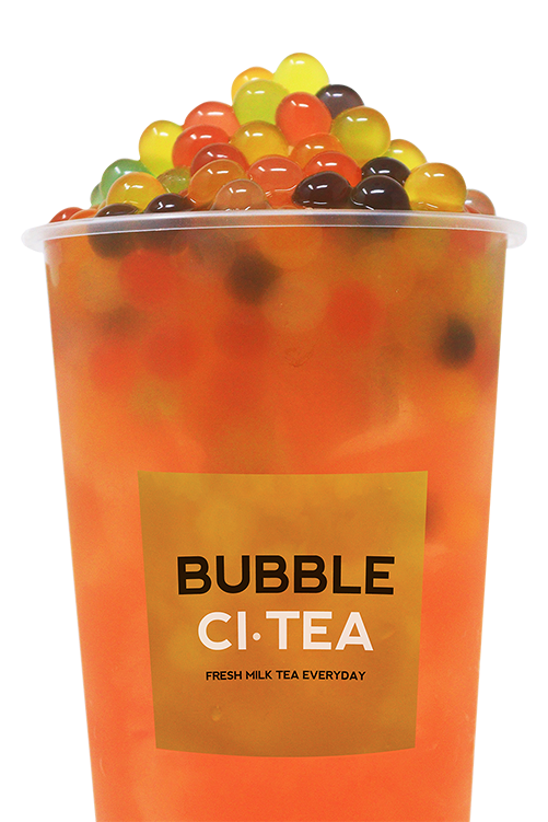 Guava Fruit Tea with Rainbow Bubbles