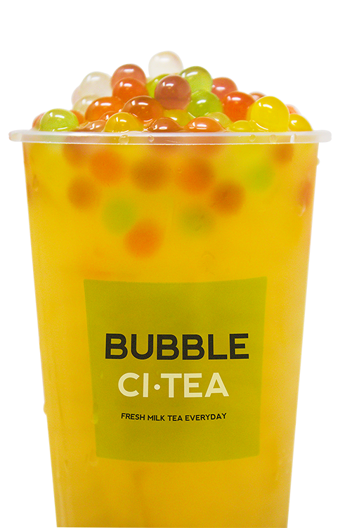 Guava Fruit Tea with Rainbow Bubbles